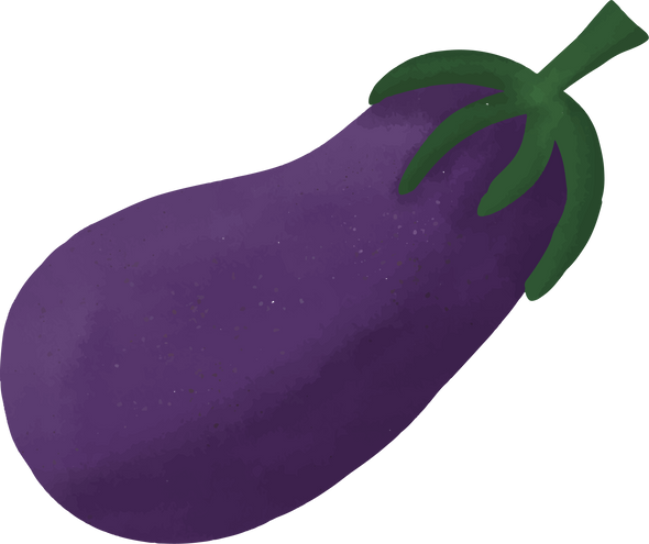 Organic Hand drawn Eggplant